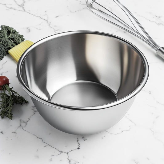 Dockx Stainless Steel Basin - High-Density 304 Steel - Professional Grade Deep Mixing Bowl - Rust-Proof & Heavy Duty - For Kitchen & Prep - 5L Capacity